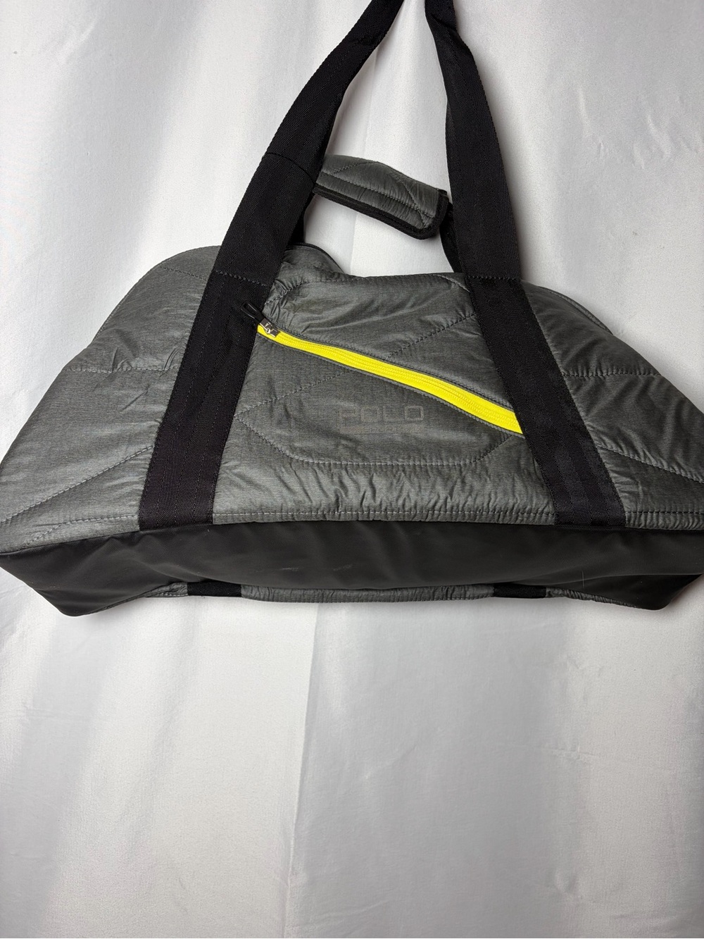 Polo by Ralph Lauren Gray Duffel Bag with Yellow Zip Accent